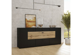 Комод COBY 247JMB26 2D2S Czarny Onyks/Dąb Wotan